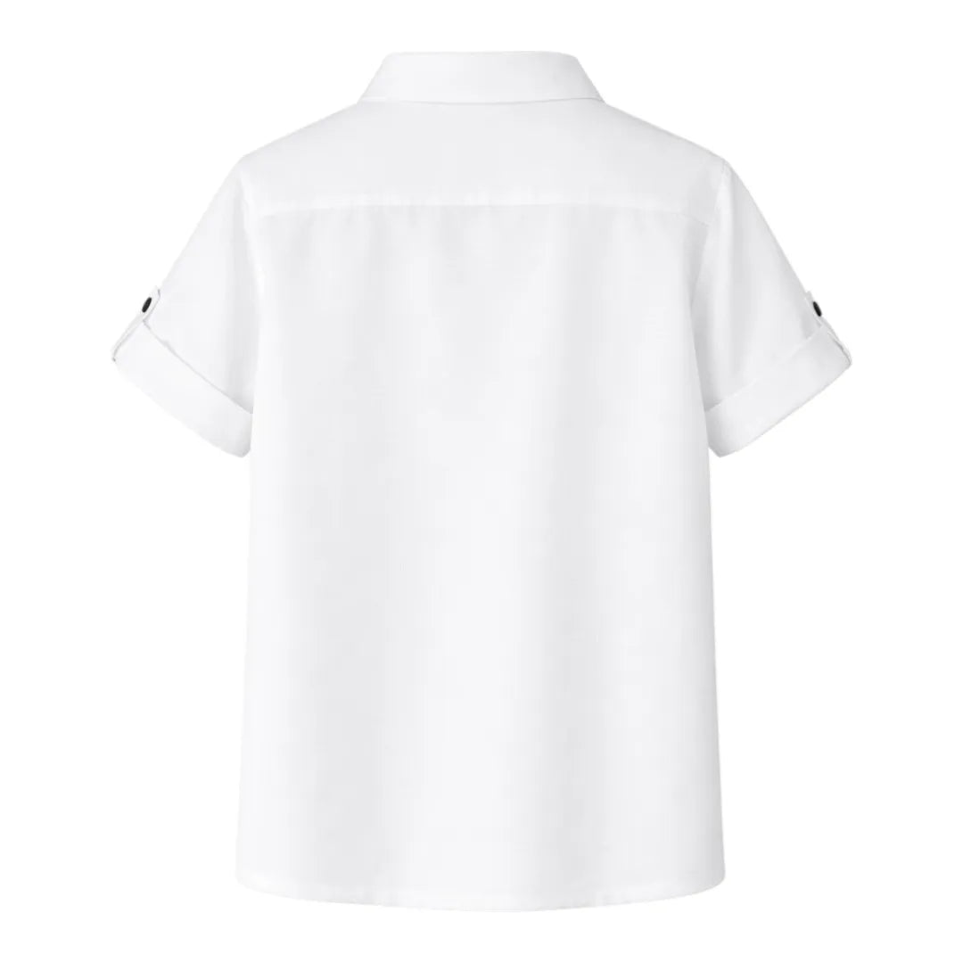 Tezly Classic White Button Detail Shirt (Size M) – Minimal & Modern Style