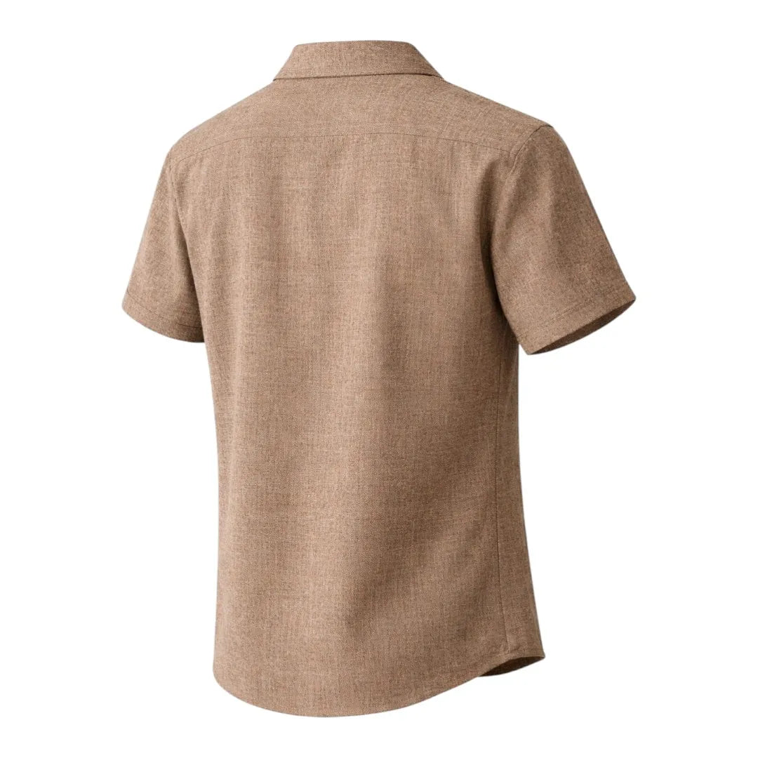 Tezly Classic Brown Button Shirt (Size M) – Clean & Modern Look