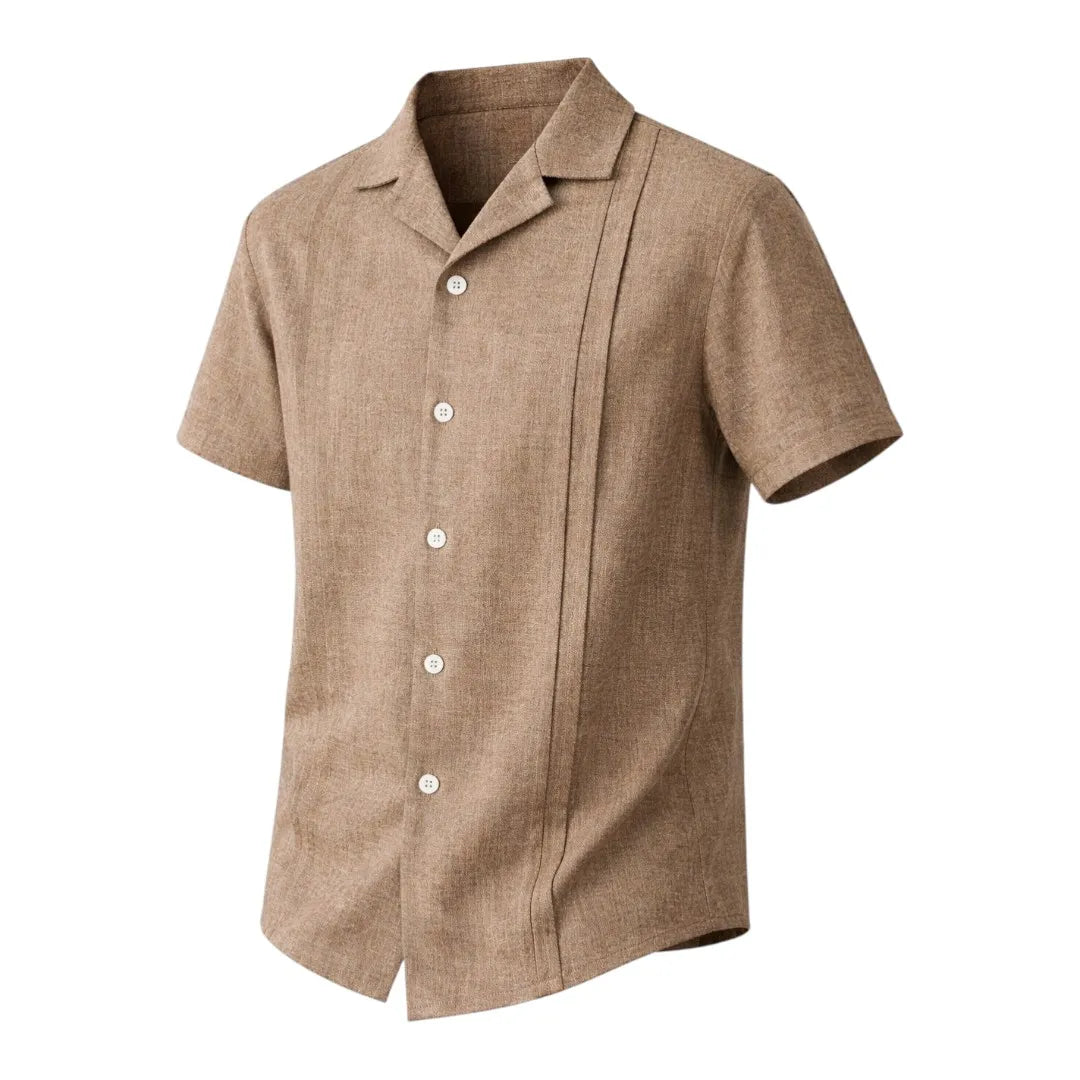 Tezly Classic Brown Button Shirt (Size M) – Clean & Modern Look
