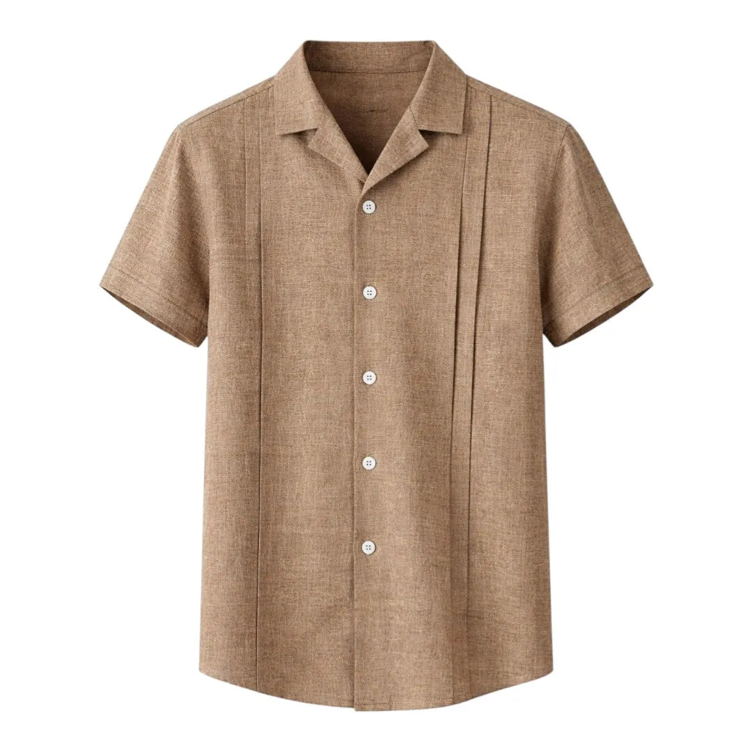 Tezly Classic Brown Button Shirt (Size M) – Clean & Modern Look