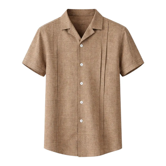 Tezly Classic Brown Button Shirt (Size M) – Clean & Modern Look